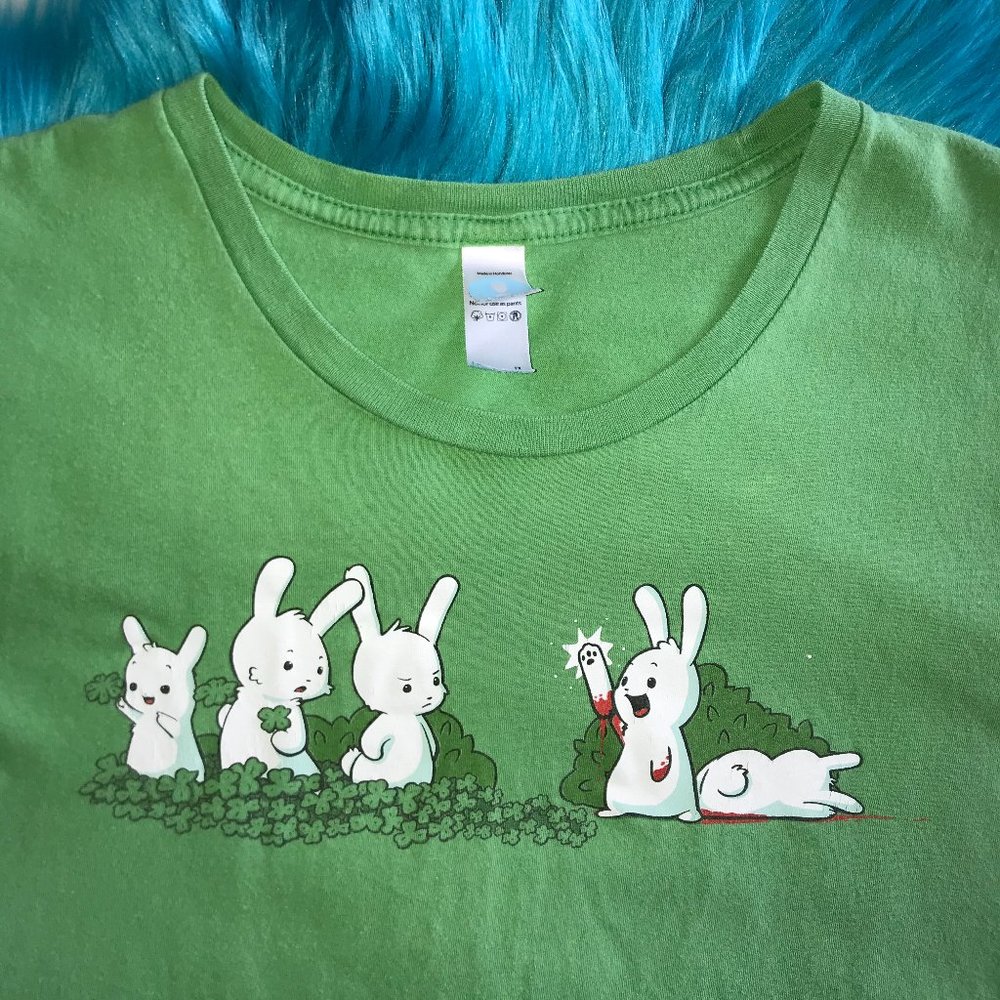 Vintage Rabbit Graphic Tee Green - Picture 7 of 7